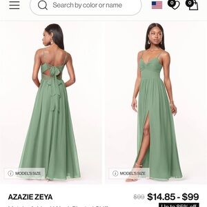 Azazie Sage Green Bridesmaid dress